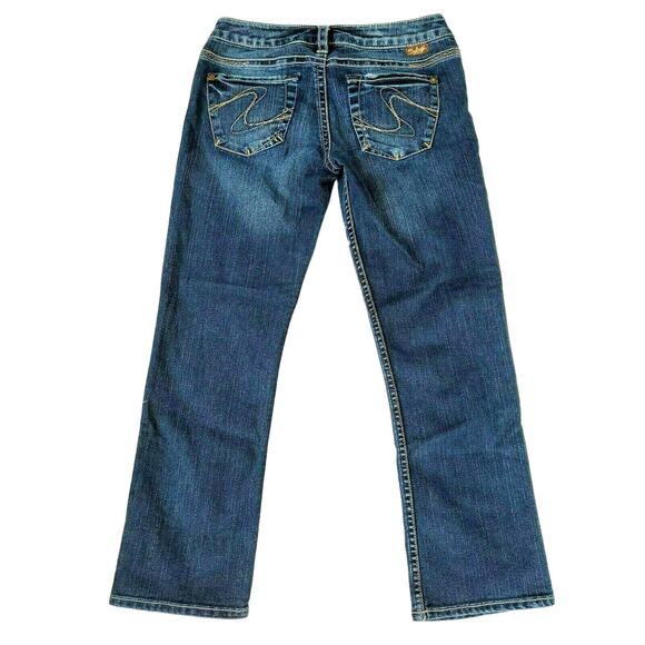Silver Y2K Santorini Straight Leg Crop Jeans 27 Low Rise Western Cowgirl Denim - Picture 2 of 7